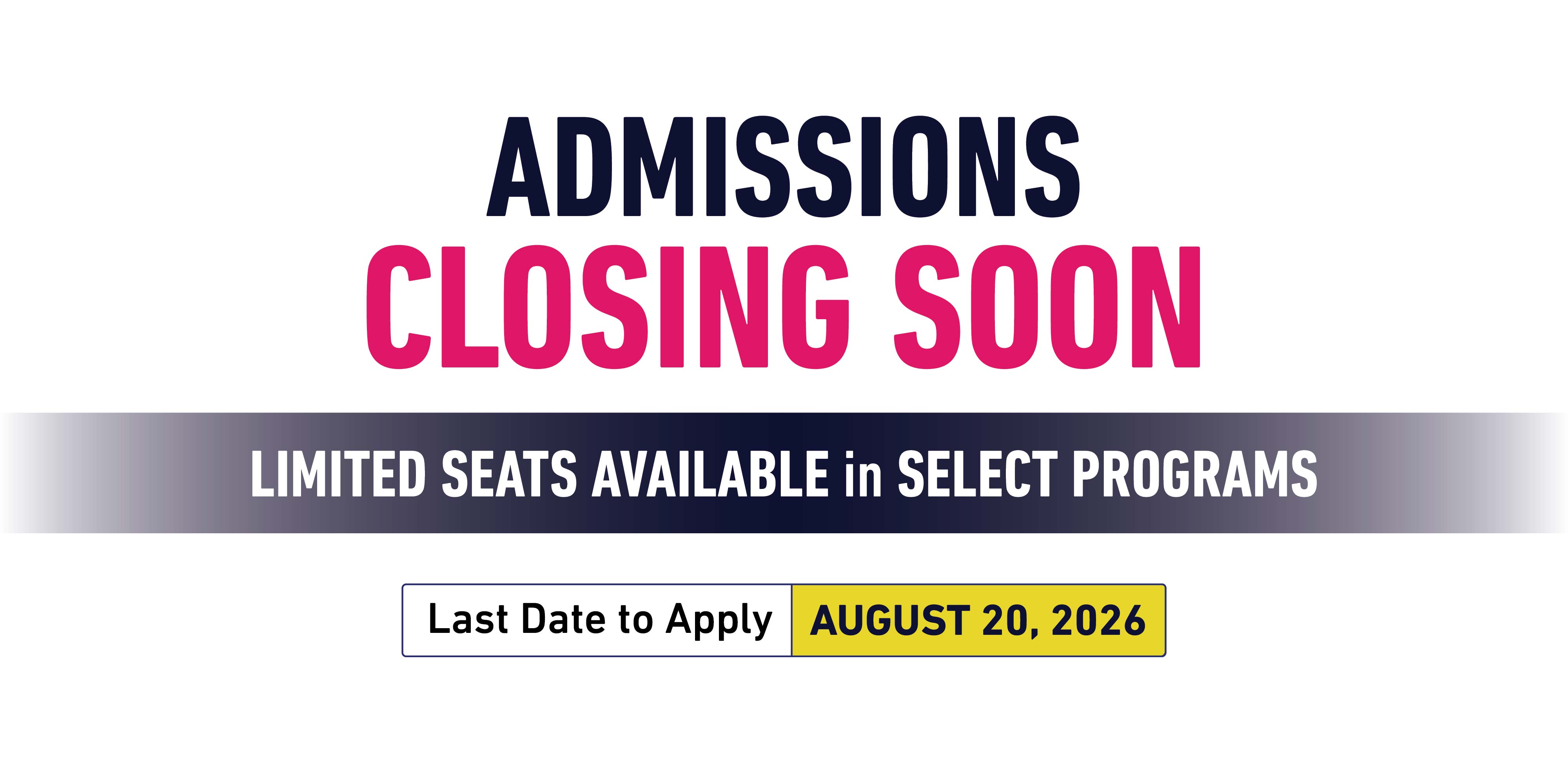 Admission Closing Soon Banner