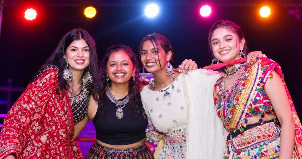 Students celebrating Dholida at UPES