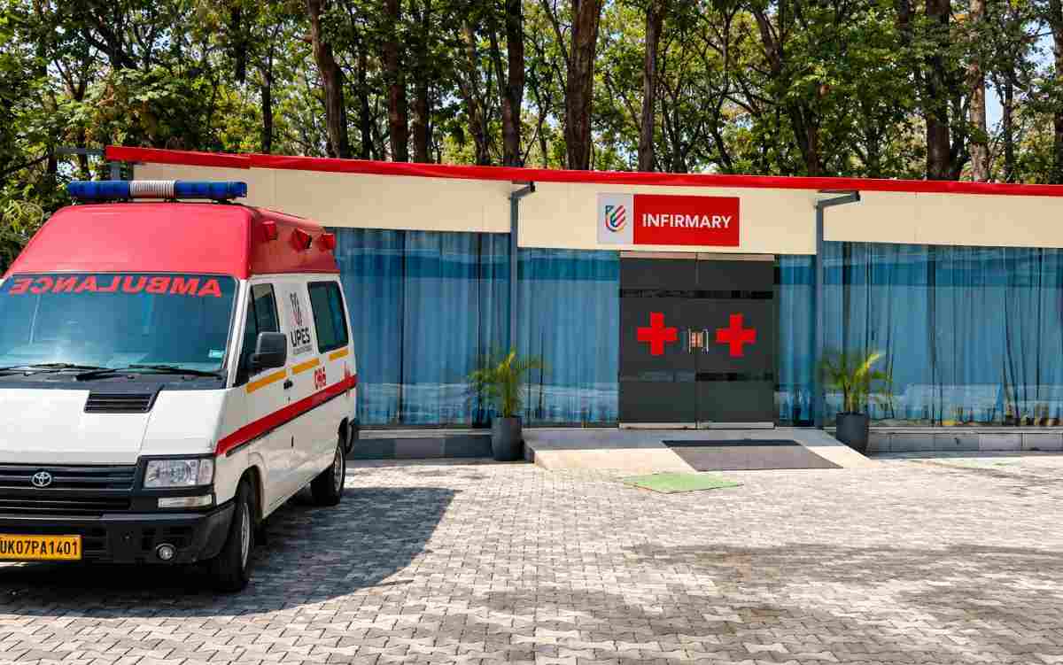 Infirmary and ambulance health facilities available at UPES