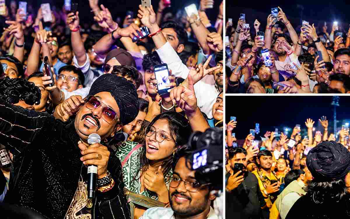 Students celebrating at a UPES campus event