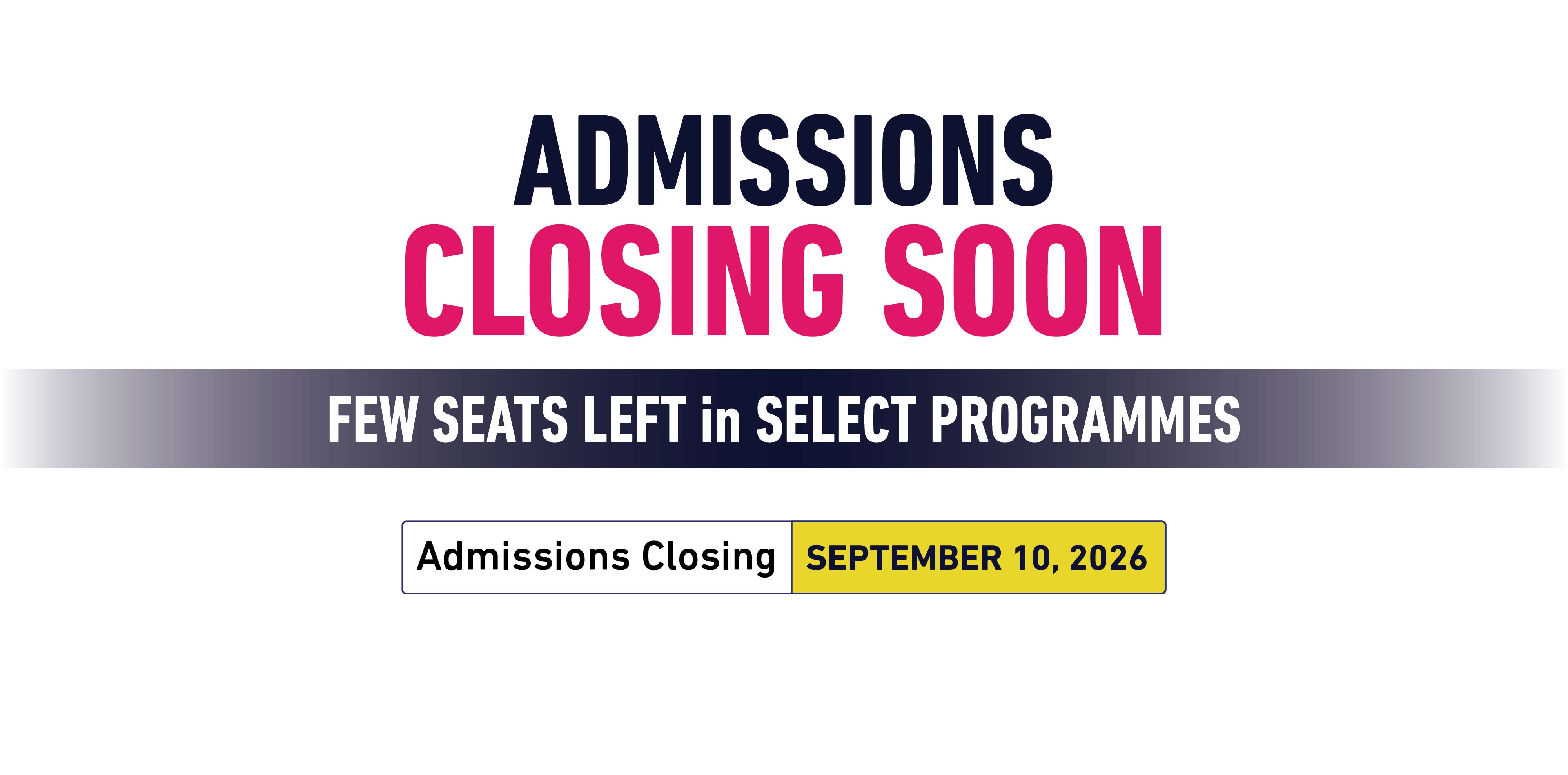 Admission Closing Soon Banner