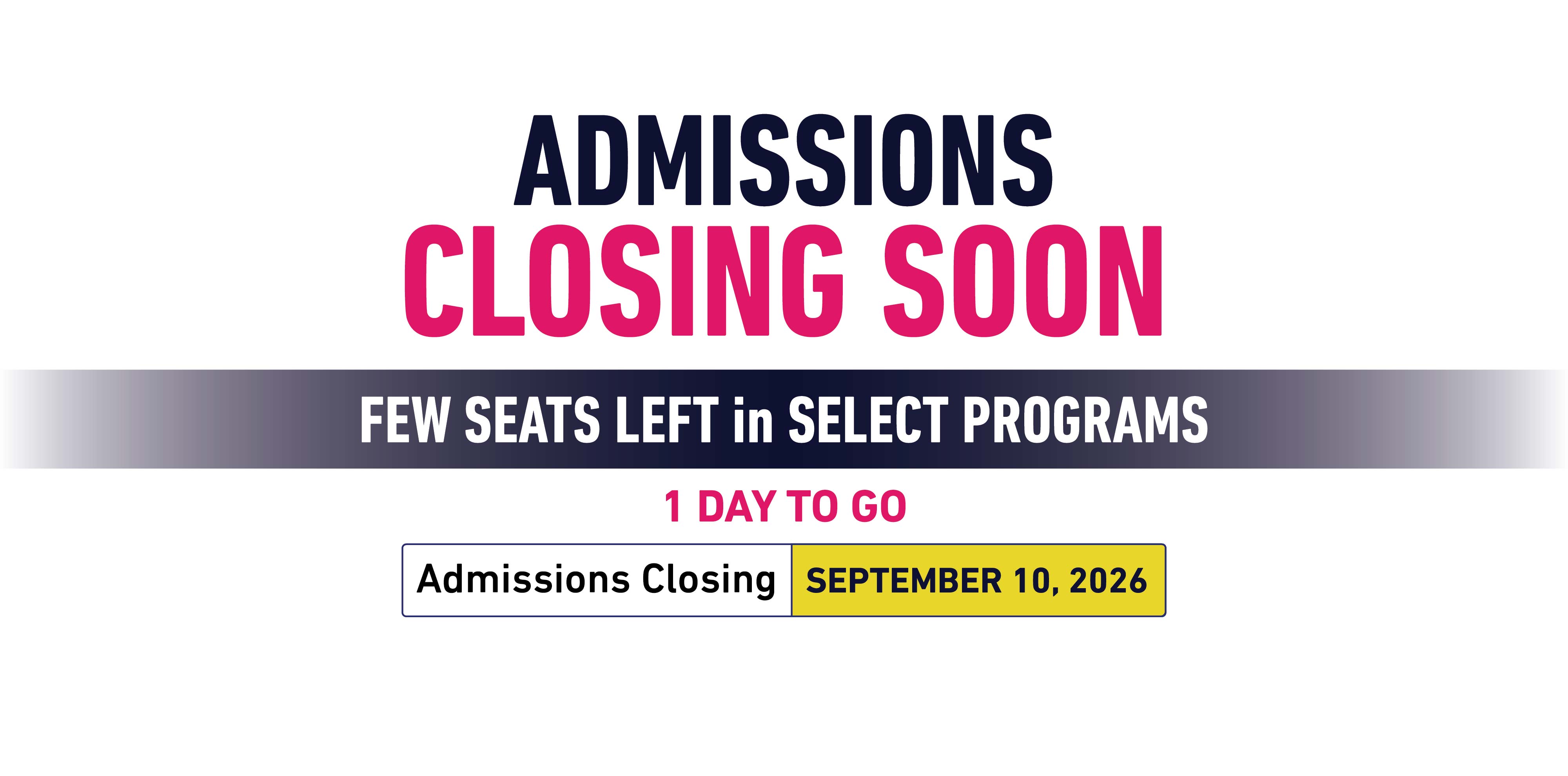 Admission Closing Soon Banner